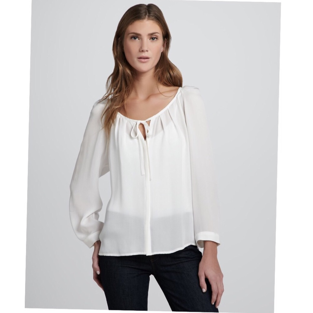 Joie front tie silk blouse